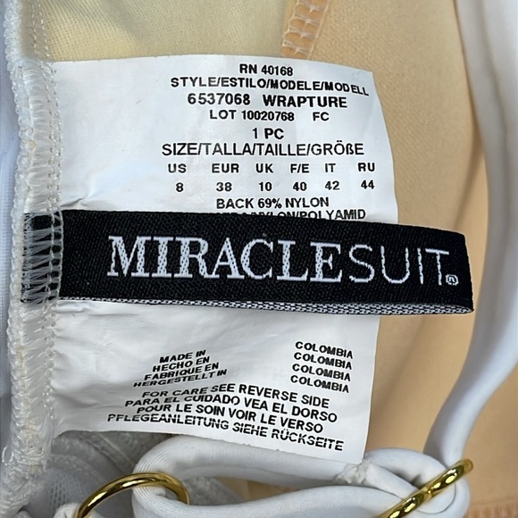 New Miraclesuit Illusionists Wrapture One Piece Swimsuit Mesh Twist White Sz 8 - Picture 6 of 14
